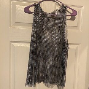 Black Mesh Sleeveless Top